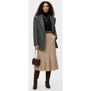 Focus 2000 Women's Size 6 Minimalist Camel Tan A-line Calf Length Skirt